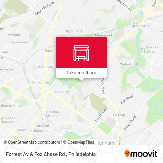 Forrest Av & Fox Chase Rd map