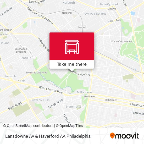 Lansdowne Av & Haverford Av map