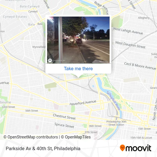 Parkside Av & 40th St map