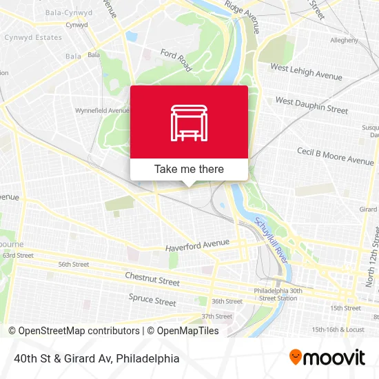 40th St & Girard Av map