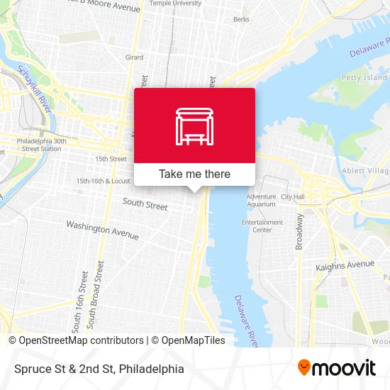 Spruce St & 2nd St map