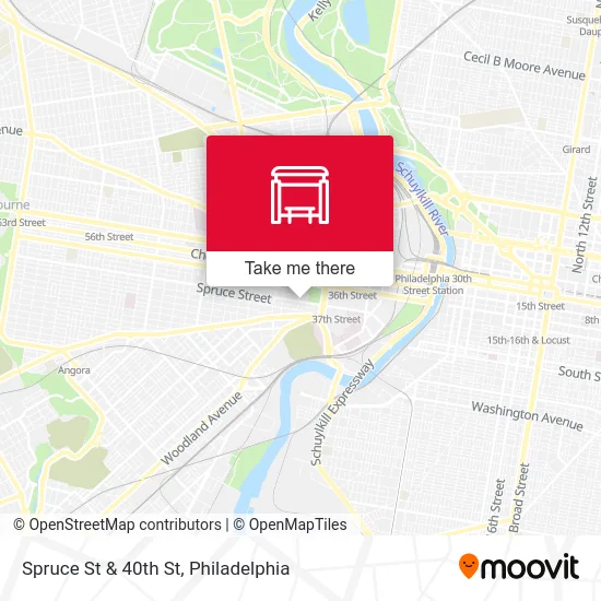 Spruce St & 40th St map