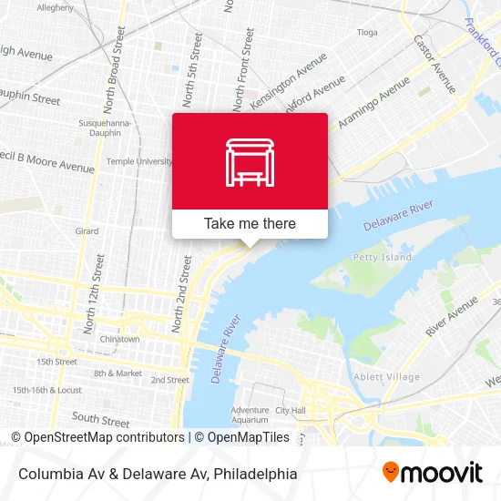 Columbia Av & Delaware Av map