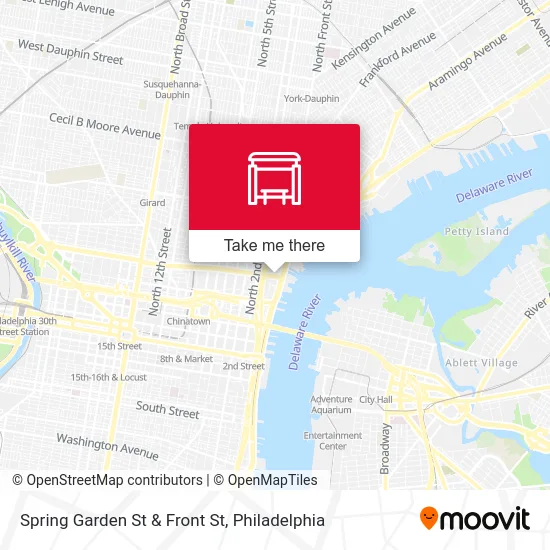 Spring Garden St & Front St map
