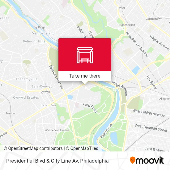 Presidential Blvd & City Line Av map