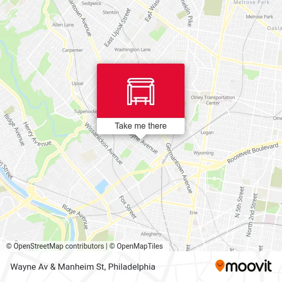 Wayne Av & Manheim St map