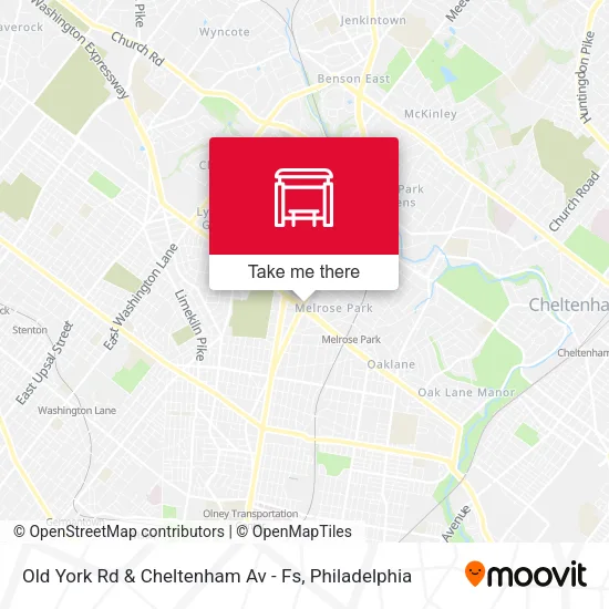 Old York Rd & Cheltenham Av - Fs map