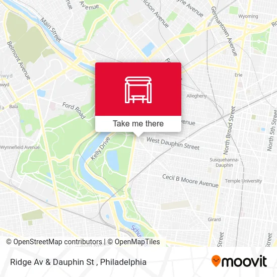 Ridge Av & Dauphin St map