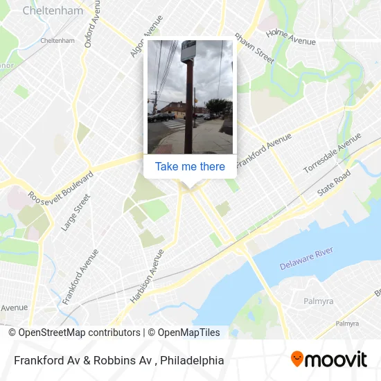 Frankford Av & Robbins Av map
