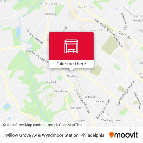 Willow Grove Av & Wyndmoor Station map