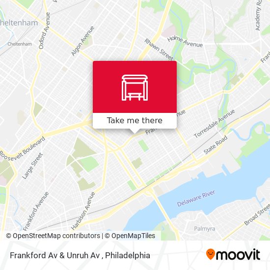 Frankford Av & Unruh Av map