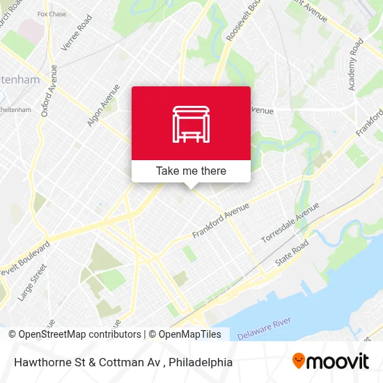 Hawthorne St & Cottman Av map