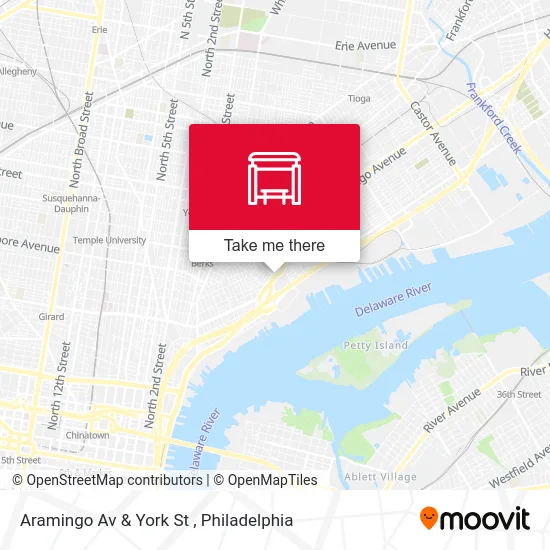 Aramingo Av & York St map
