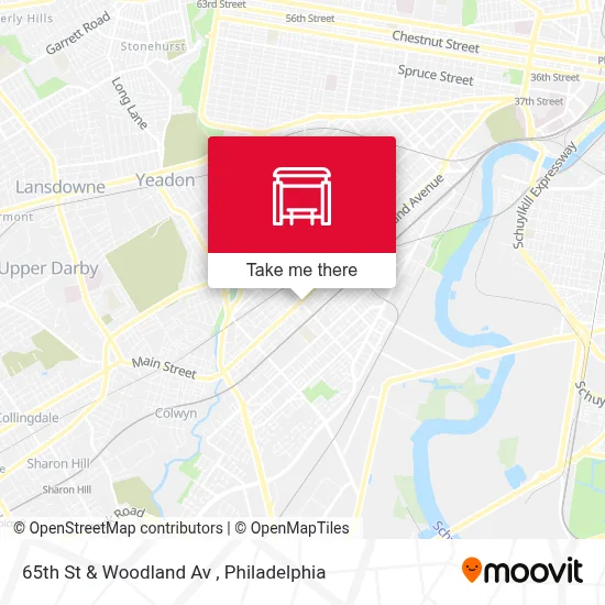 65th St & Woodland Av map