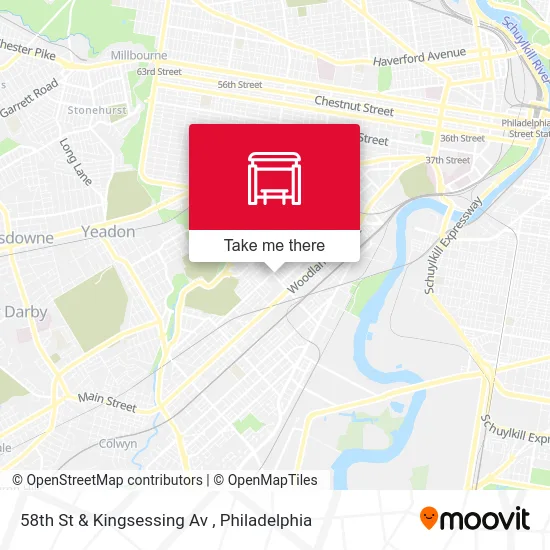 58th St & Kingsessing Av map