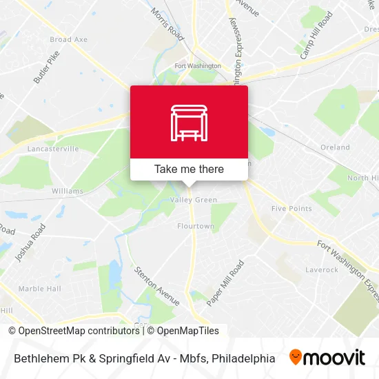 Bethlehem Pk & Springfield Av - Mbfs map