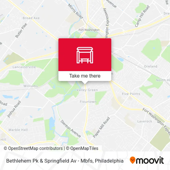 Bethlehem Pk & Springfield Av - Mbfs map