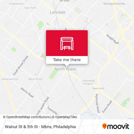 Walnut St & 5th St - Mbns map