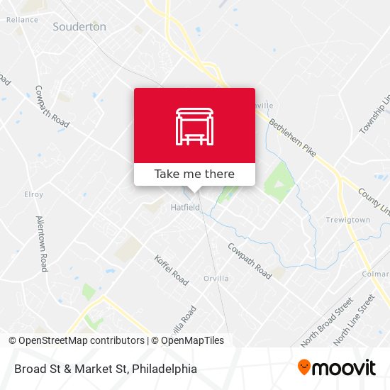 Broad St & Market St map