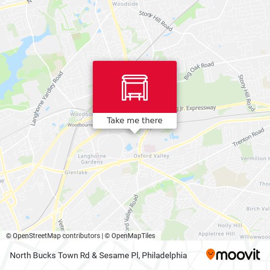 North Bucks Town Rd & Sesame Pl map