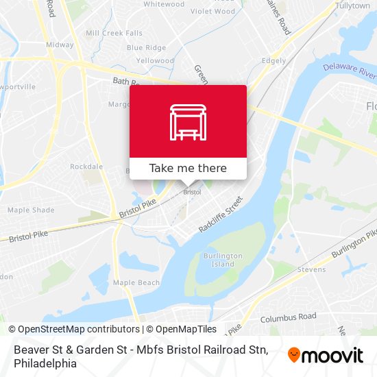 Mapa de Beaver St & Garden St - Mbfs Bristol Railroad Stn