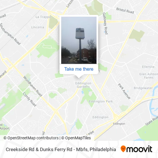 Creekside Rd & Dunks Ferry Rd - Mbfs map