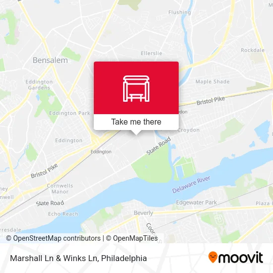 Marshall Ln & Winks Ln map