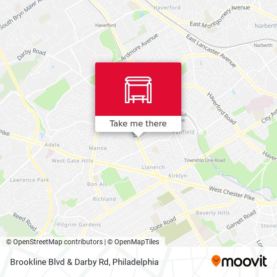 Brookline Blvd & Darby Rd map