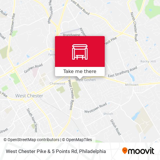 West Chester Pike & 5 Points Rd map