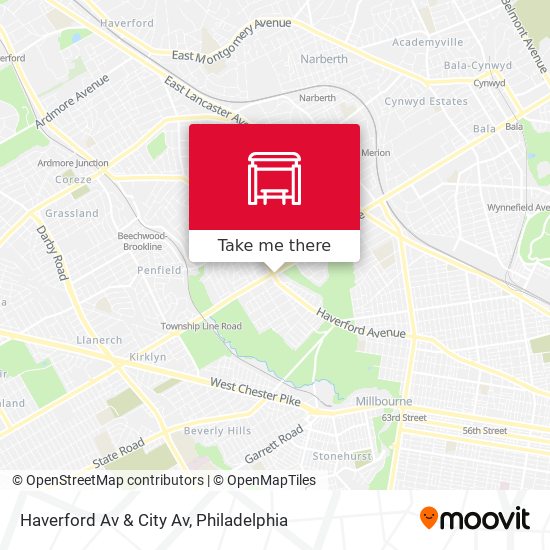 Haverford Av & City Av map