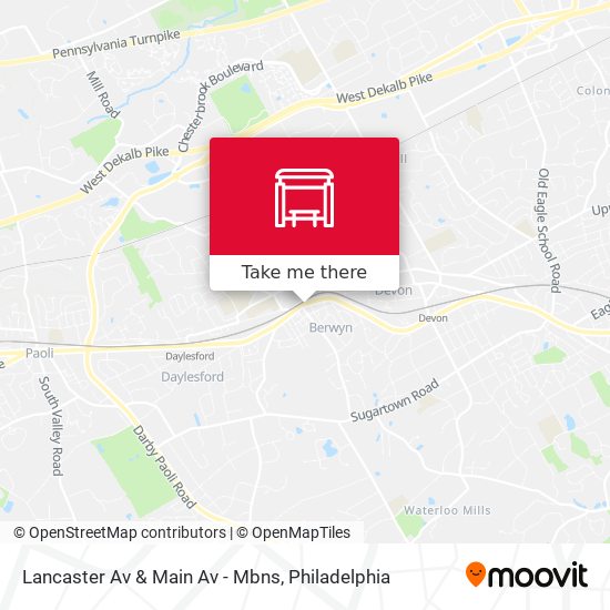 Lancaster Av & Main Av - Mbns map