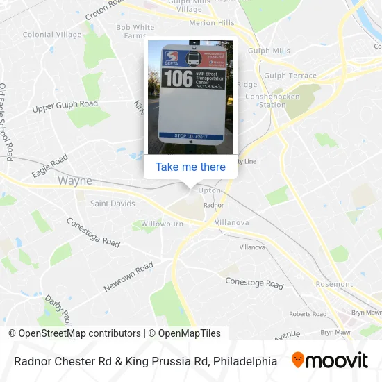 Radnor Chester Rd & King Prussia Rd map