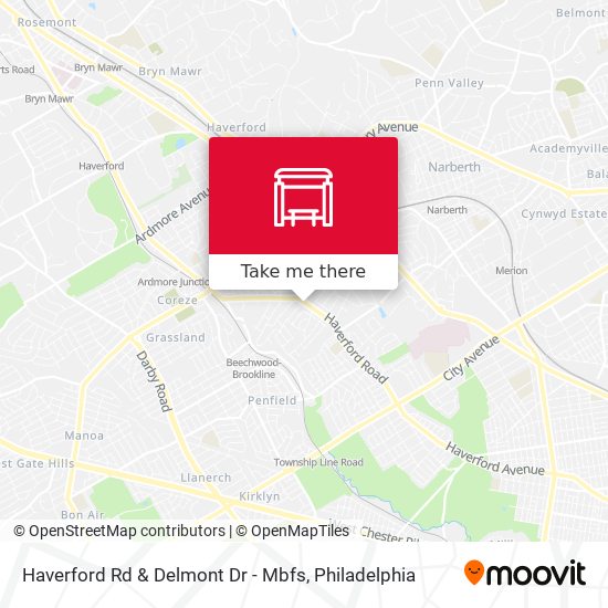 Haverford Rd & Delmont Dr - Mbfs map