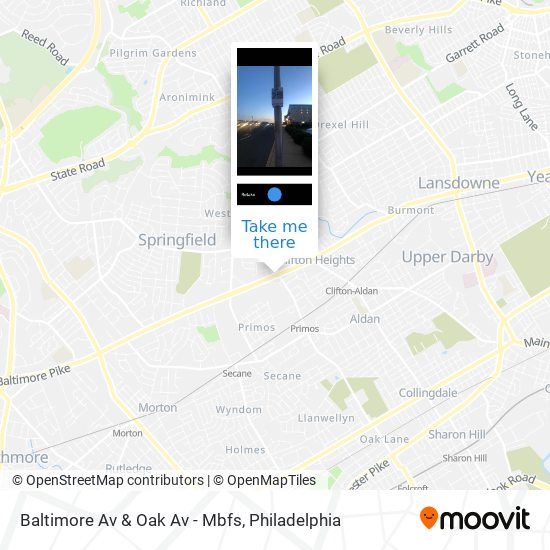 Mapa de Baltimore Av & Oak Av - Mbfs