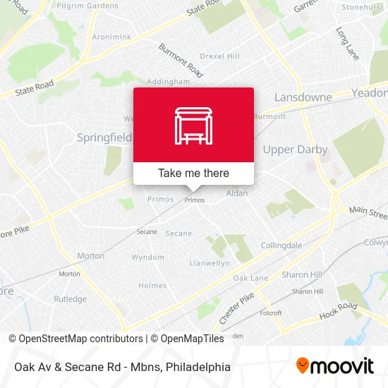 Oak Av & Secane Rd - Mbns map