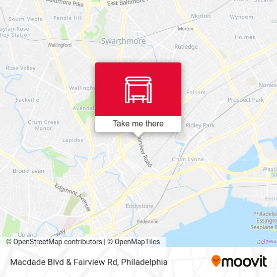 Macdade Blvd & Fairview Rd map