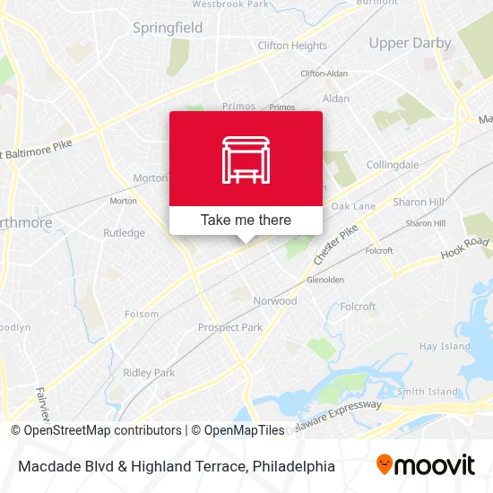 Macdade Blvd & Highland Terrace map