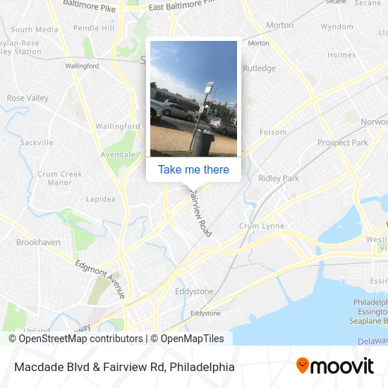 Macdade Blvd & Fairview Rd map