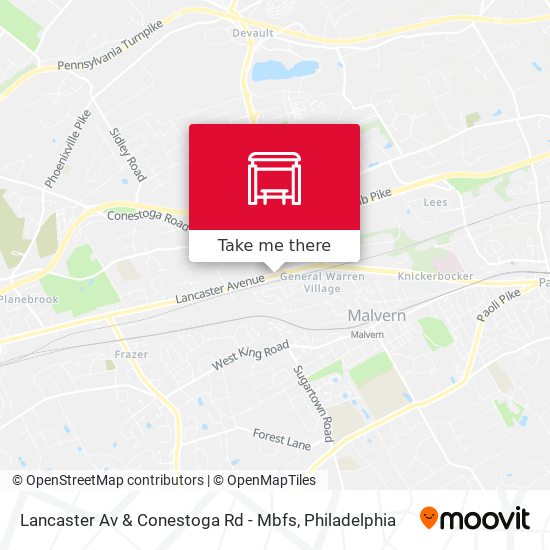 Mapa de Lancaster Av & Conestoga Rd - Mbfs