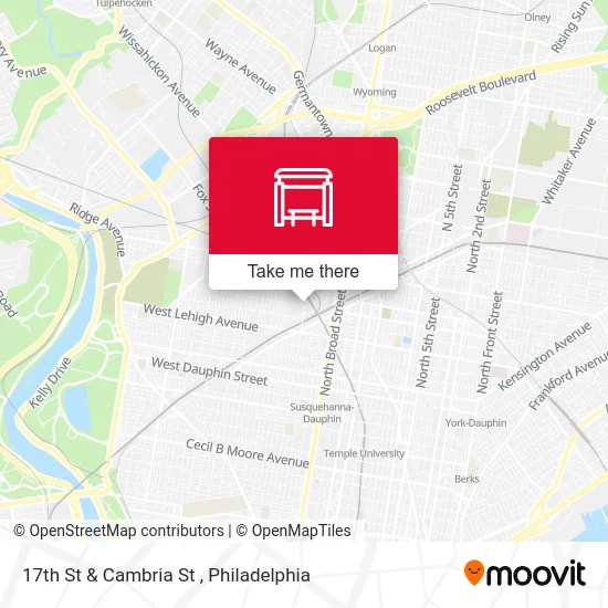 17th St & Cambria St map