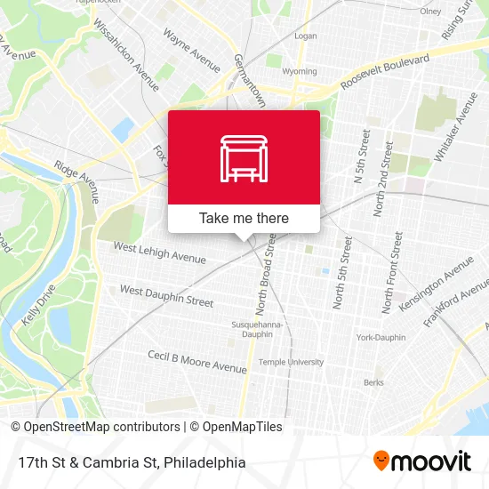 17th St & Cambria St map