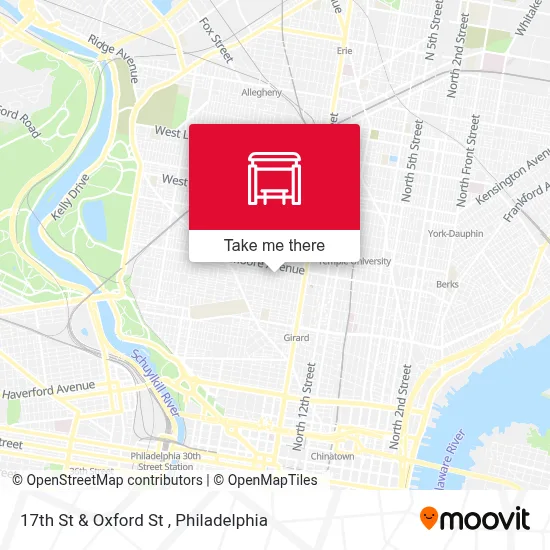 17th St & Oxford St map