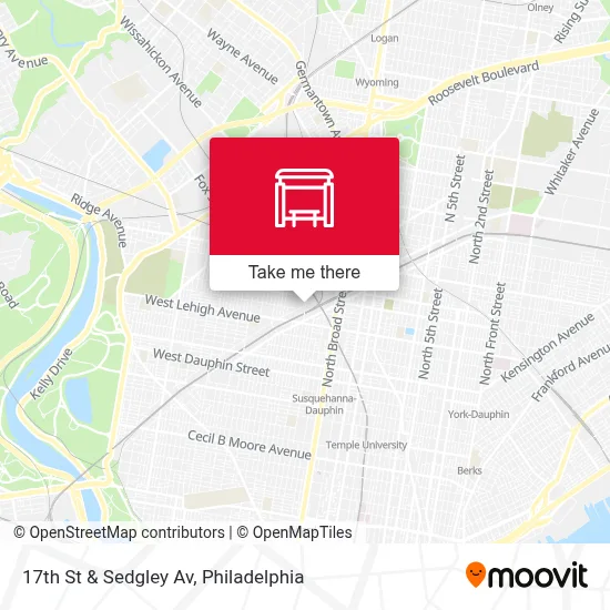 17th St & Sedgley Av map
