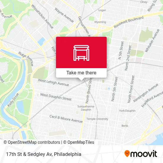 17th St & Sedgley Av map