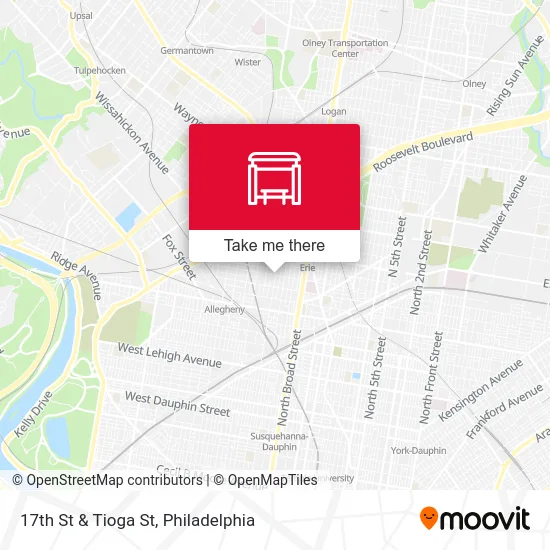 17th St & Tioga St map