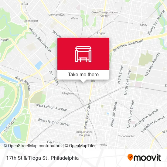 17th St & Tioga St map