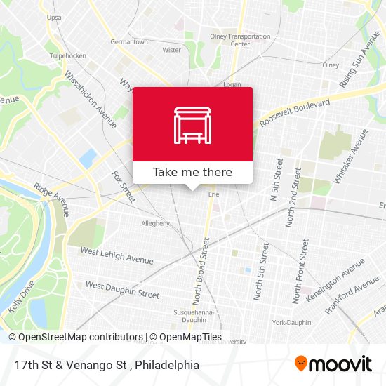 17th St & Venango St map