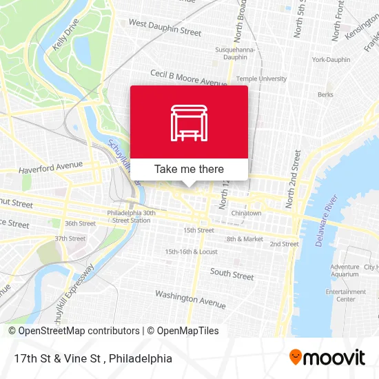 17th St & Vine St map