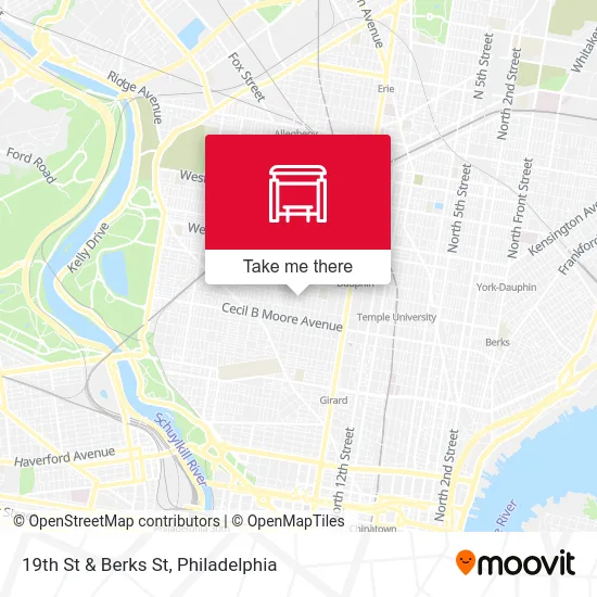 19th St & Berks St map