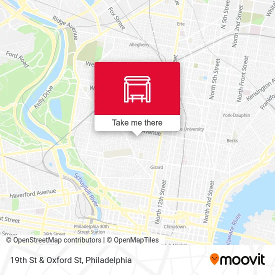 19th St & Oxford St map